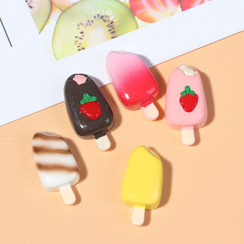 5pcs Miniatur Es Krim Popsicle Skala 1: 12 Untuk Rumah Boneka 1: 6