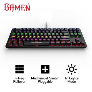 GAMEN Keyboard Gaming TITAN II Keyboard Gaming Mechanical Wired Pluggable Switch Blue - Garansi Original Resmi