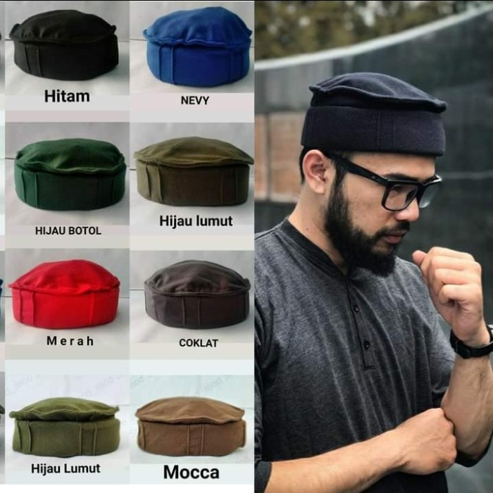 peci  / pakol kopiah / peci pria polos - Hijau army