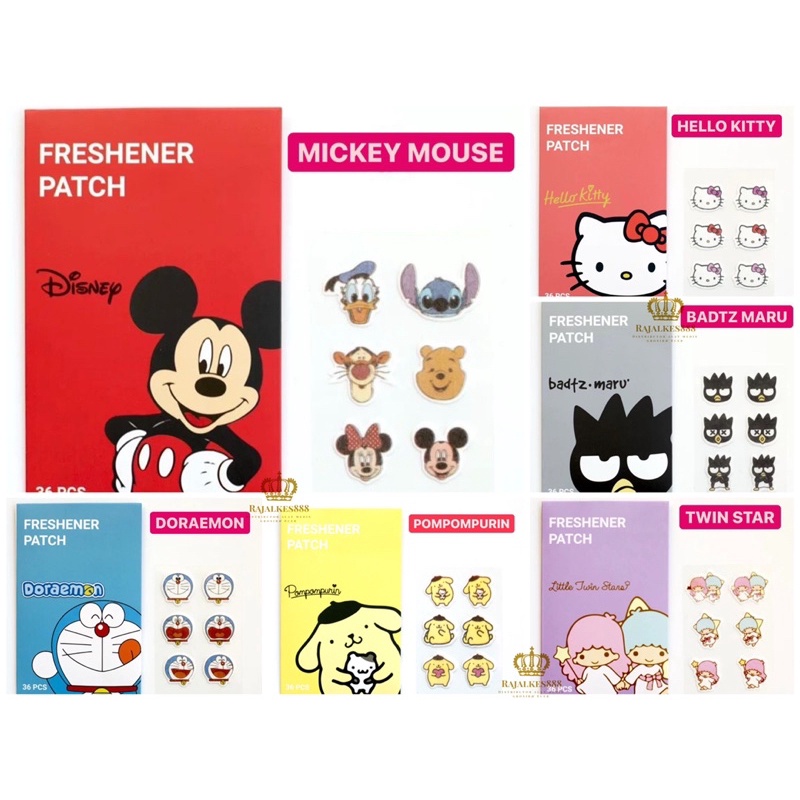 KEKINIAN!!! Stiker Masker Aroma Masker Stiker Tempel Aromaterapi Pengharum Masker Isi 36 Patch STELLA LOU/ MARVEL/ BT21 BTS/ SANRIO/ TSUM TSUM/ BRANDED/ Sticker Masker Anak/ Masker Anak/ Pengharum Masker Stiker