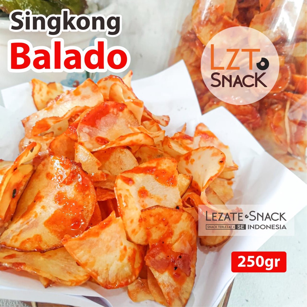 

Kripik Singkong Balado 250gr / Keripik Singkong Padang Pedas Manis / Bumbu Rujak Padang Sinjay Murah