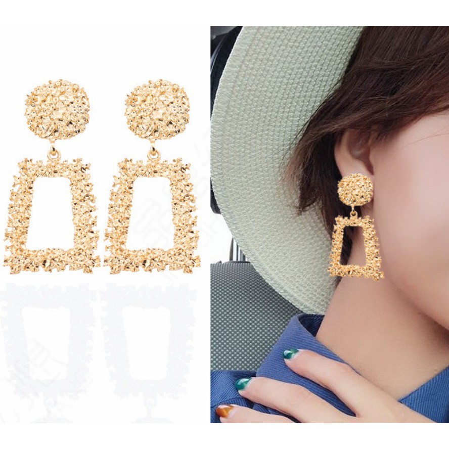 Grosir - F534 Anting Ala Korea / Anting Panjang / Anting Paduan Trapesium Anting / Aksesoris Fashion