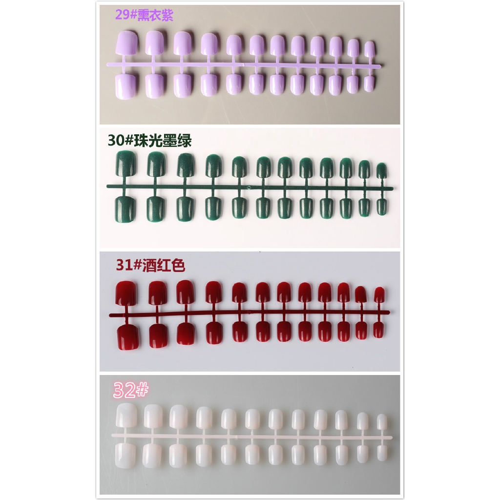 【COD】kuku palsu fake nails oval glossy style 24pcs Nail patch  Patch kuku Manicure (NO glue)