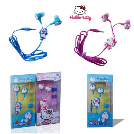 BAJ Handsfree / Headset Karakter Doraemon Hello Kitty hands free karakter Android IOS - SS032