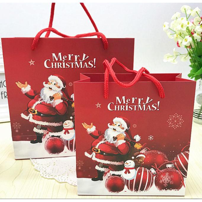 

kantong souvenir KADO MOTIF NATAL, kantong motif santa, rudolf snowman