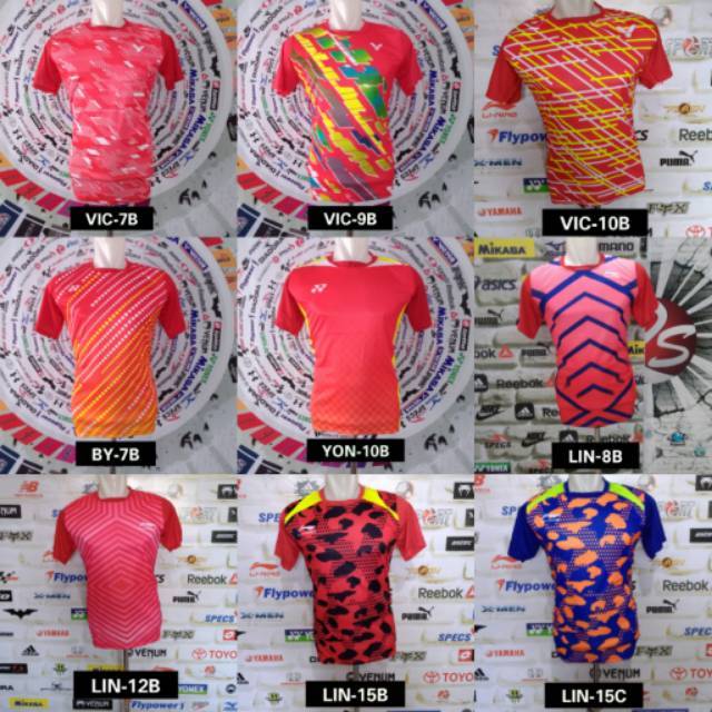 baju kaos  jersey olah  raga  badminton bulutangkis LINING 