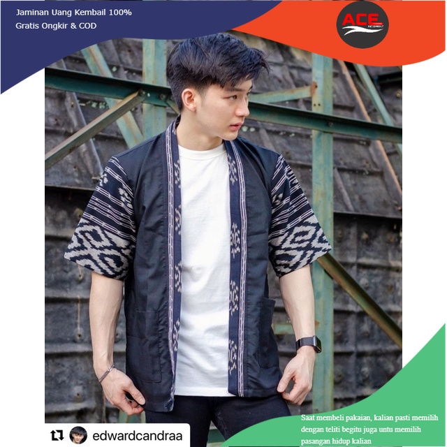 baju KIMONO PRIA TENUN IKAT ORY TROSO PECANGAAN JEPARA || KIMONO PRIA || KIMONO SONGKET || KIMONO ET