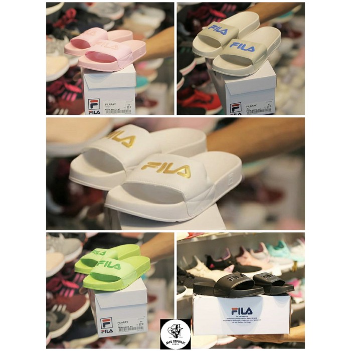 SANDAL SLIP ON FILA RAY PREMIUM ORI ITALY - Merah Muda