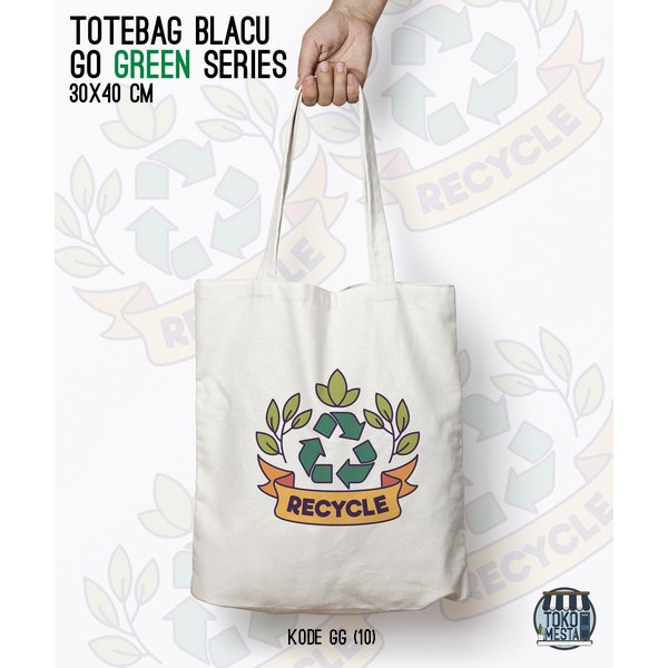 TOTE BAG BLACU 30X40 - GO GREEN.02