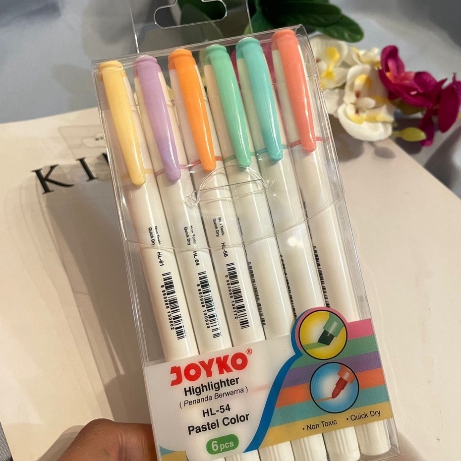 SPIDOL JOYKO 1 SET STABILO ISI 6 PIECE PASTEL COLOUR UNIK BEST QUALITY ALAT TULIS SEKOLAH DAN KANTOR UNIK KOMPLIT HARGA TERJANGKAU STATIONARY CUTE READY GROSIR COD