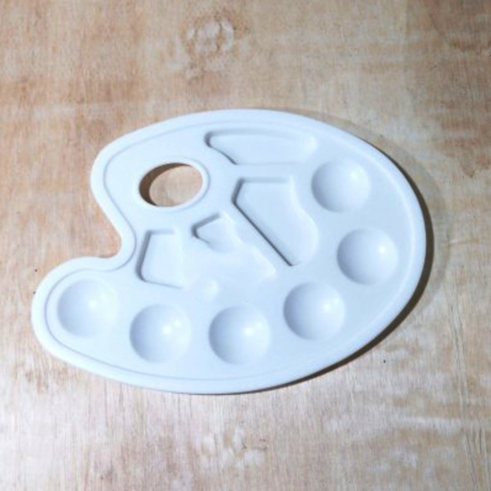 

PALET LUKIS PLASTIK PUTIH CAT AIR OVAL ART RD D5