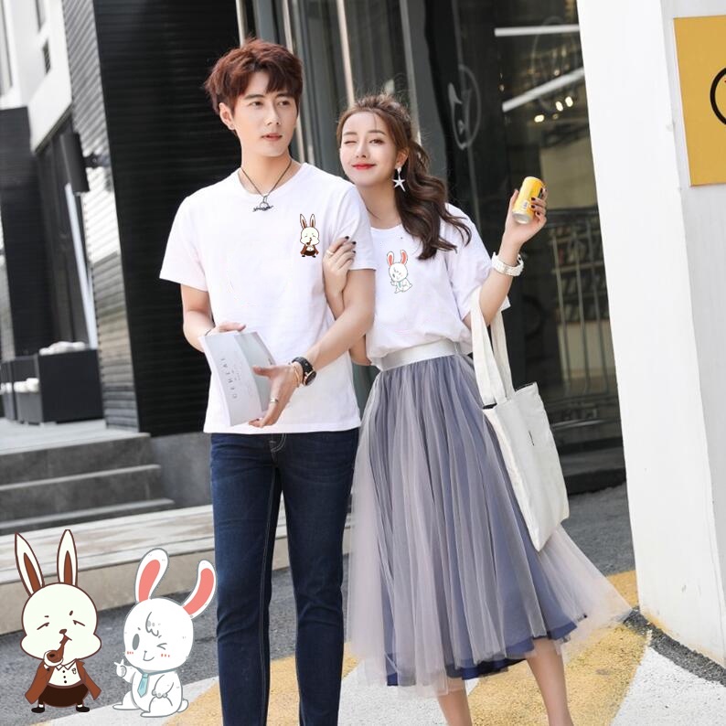 kaos lengan pendek kapel harga SATUAN baju kapel murah bagus kapelan pasangan lucu gambar kelinci BU