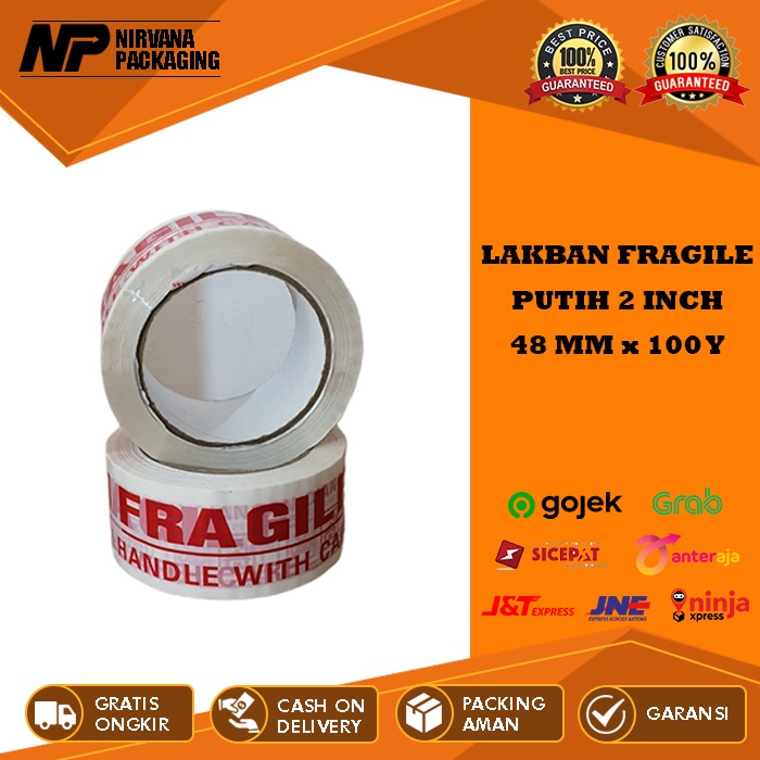 

LAKBAN FRAGILE 2 INCH - 48 MM X 100 YARD PUTIH KUALITAS DAIMARU