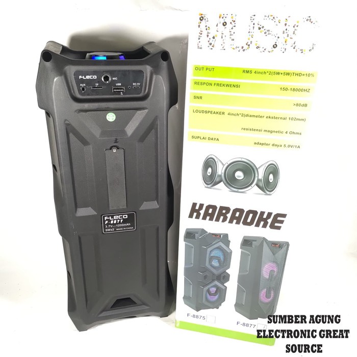 F8875 F8877 Fleco Spekaer Aktif Bonus Mic Microphone Bluetooth Radio M