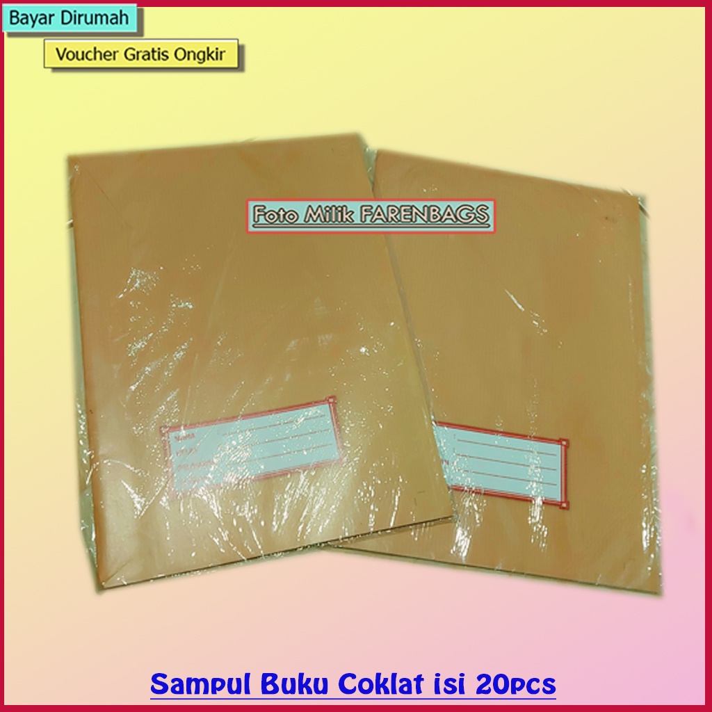 lembar coklat buku tulis / Sampul Buku Coklat Isi 20pcs Ukuran Big Boss sampul Buku Palstik isi 20lembar