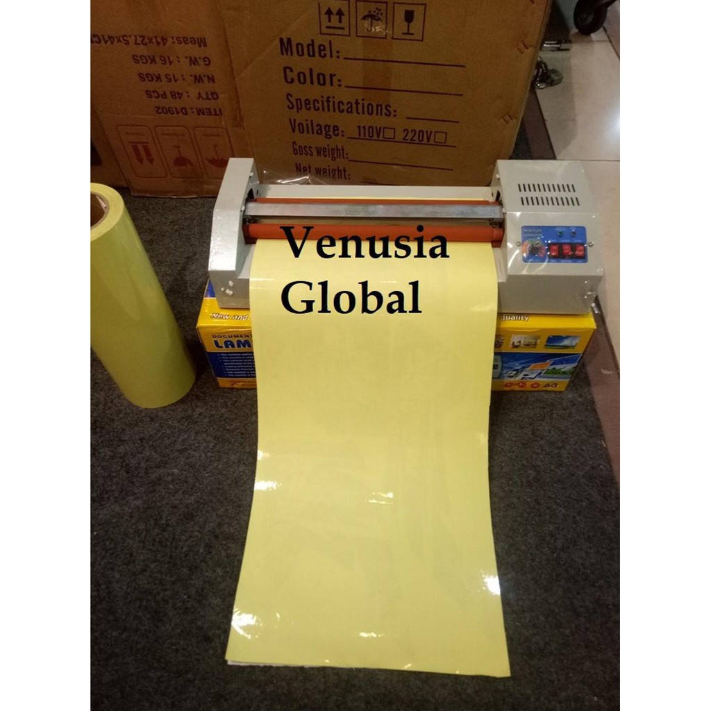 

Bahan Laminasi Dingin GLOSSY 100gr uk.A4 21cm x 50 meter per RoLL