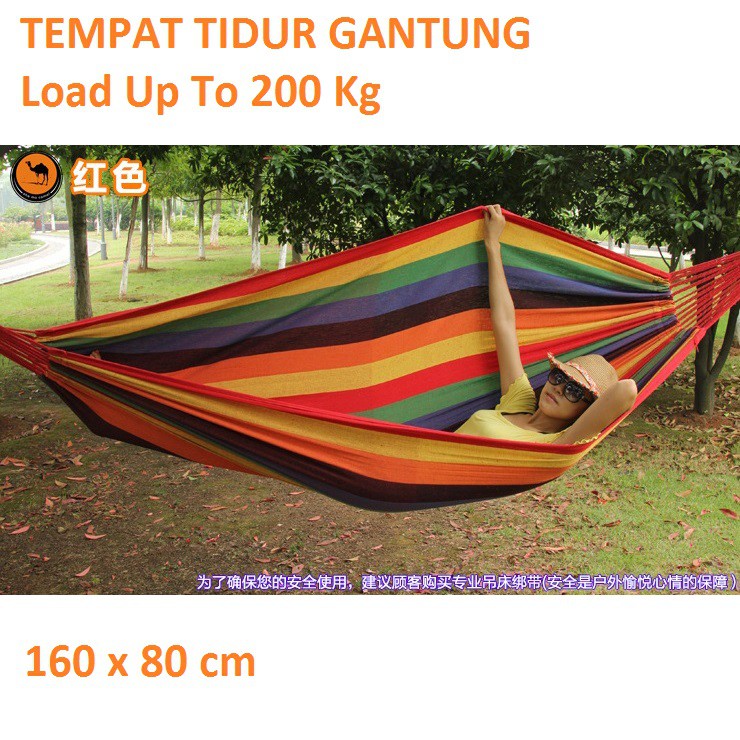 Tempat tidur gantung double thick canvas hammock max 200 kg