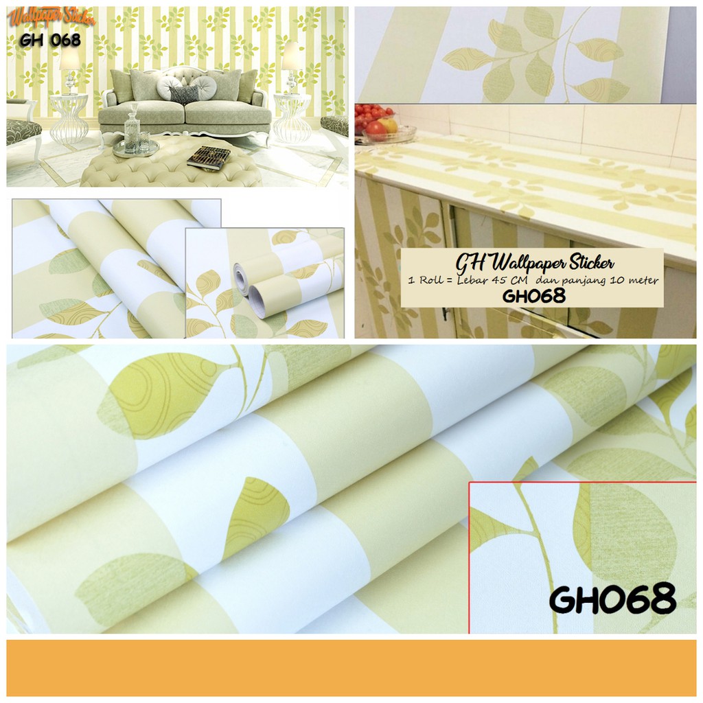 Wallpaper Multifungsi Motif Daun Bunga Dinding Ukuran 45Cm X 9M