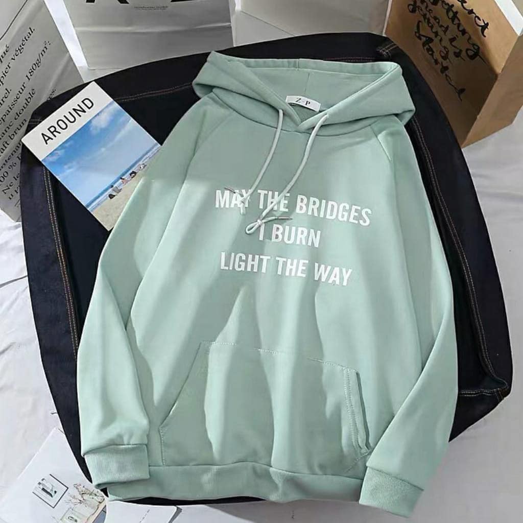 HOODIE UNISEX MAY THE BRIDGES FLEECE TEBAL PREMIUM TERBARU,