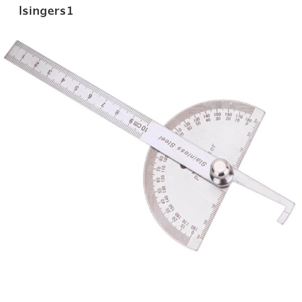 (lsingers1) Penggaris Goniometer 180 Derajat Bahan Stainless Steel