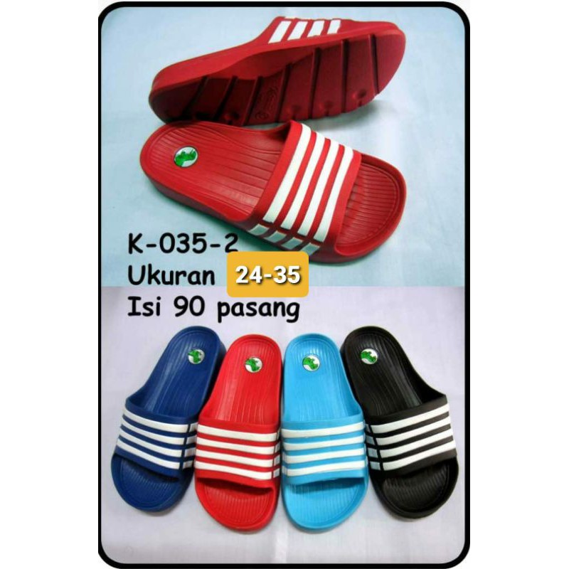 SANDAL ANAK LAKI KOMIN 035 GARIS SELOP KARET RINGAN ANTI AIR