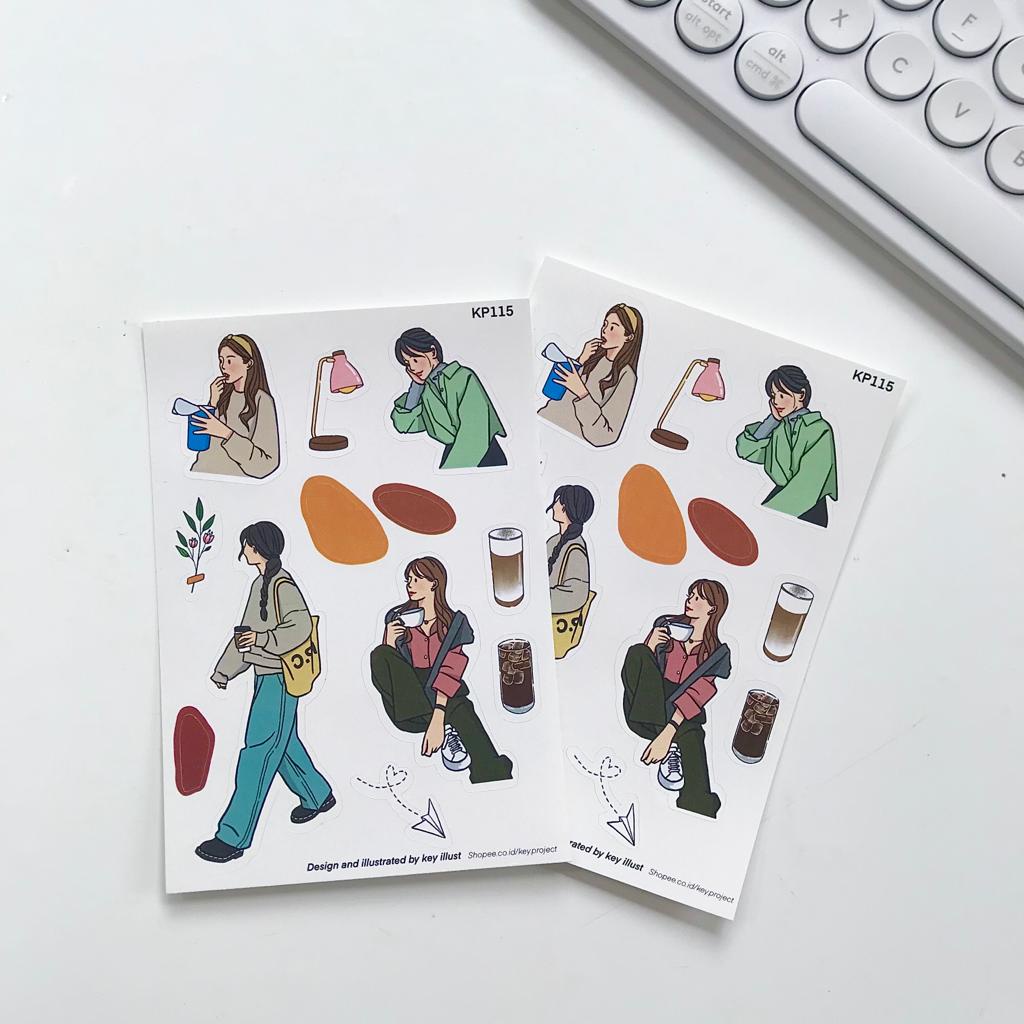 Korean girl sticker sheet/ sticker aesthetic KP115