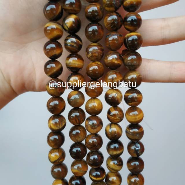 brown tiger eye biduri sepah coklat mata singa 14mm natural akik