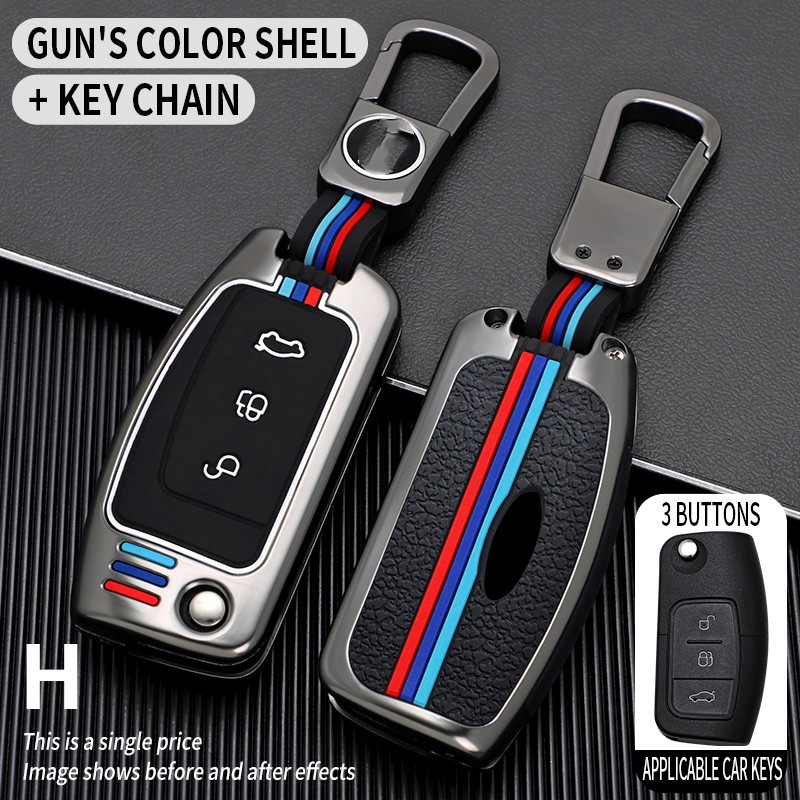 Casing Kunci Remote Mobil 3 Tombol Untuk Ford Fiesta Focus 2 Ecosport Kuga Escape Falcon B-Max C-Max