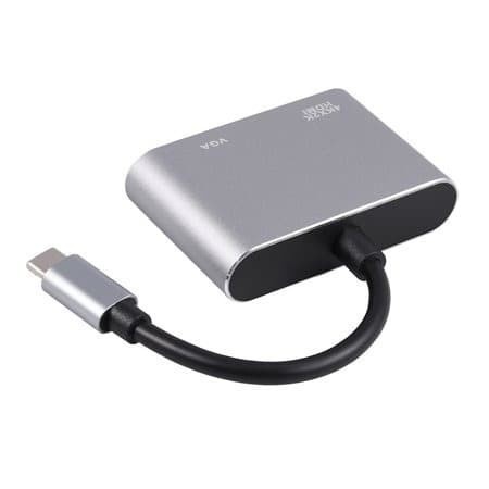 Converter 2 in 1 USB Type-C To hdmi dan VGA Adapter