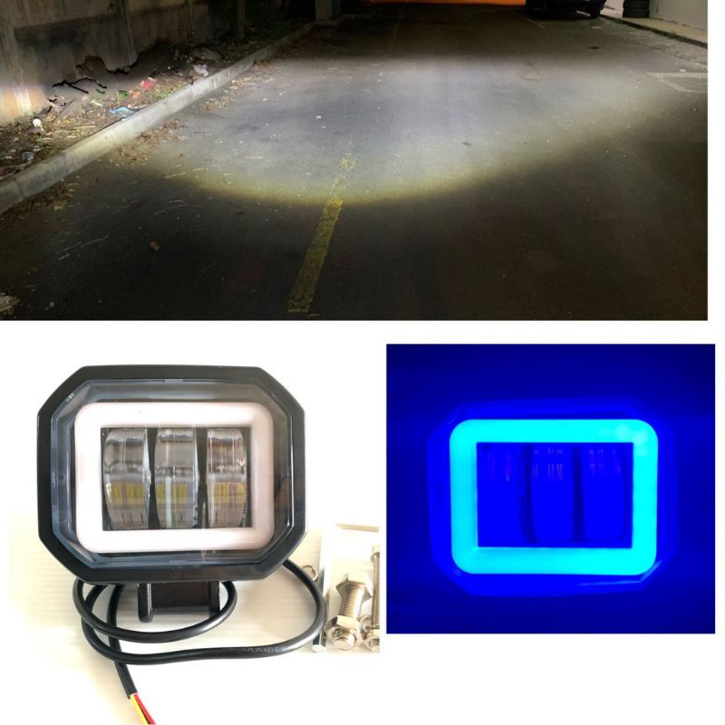 Lampu LED Tembak CWL 24 Volt Truk Bus Fuso Daymaker Mini 3 Mata Angel Eye 4D Lens Sorot Tronton Canter Box L300 Truck Motor Mobil Bulat Kotak Offroad Cutoff Waterproof Worklight Light Bar Cree