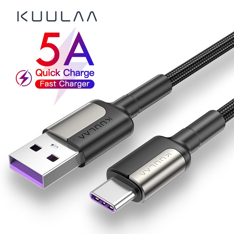 

KUULAA Kabel USB Tipe C Fast Charging 5A untuk Huawei Mate 20 Pro
