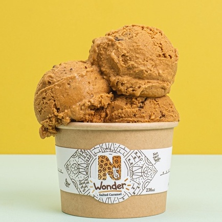 

Salted Caramel NonDairy Gelato Dessert by Nth Wonder Half Pint 236ml