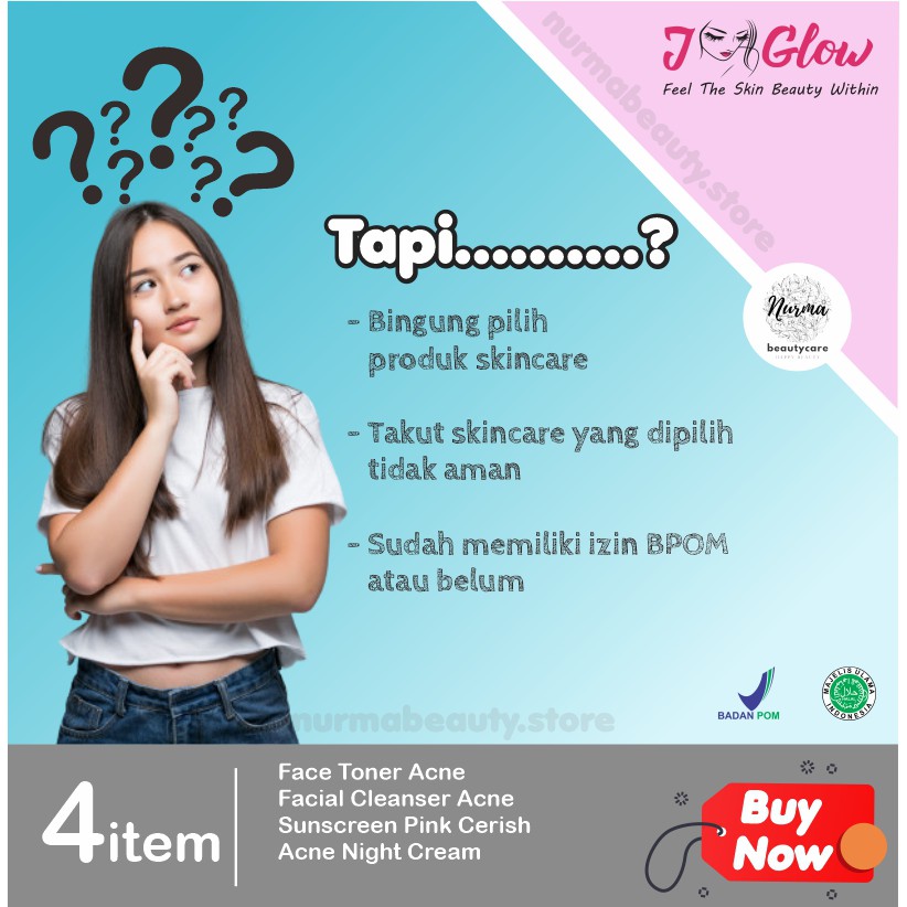 Jglow J glow Skincare Acne Krim Jerawat Perawatan Kecantikan Pemutih Wajah Glow Glowing BPOM Aman-2