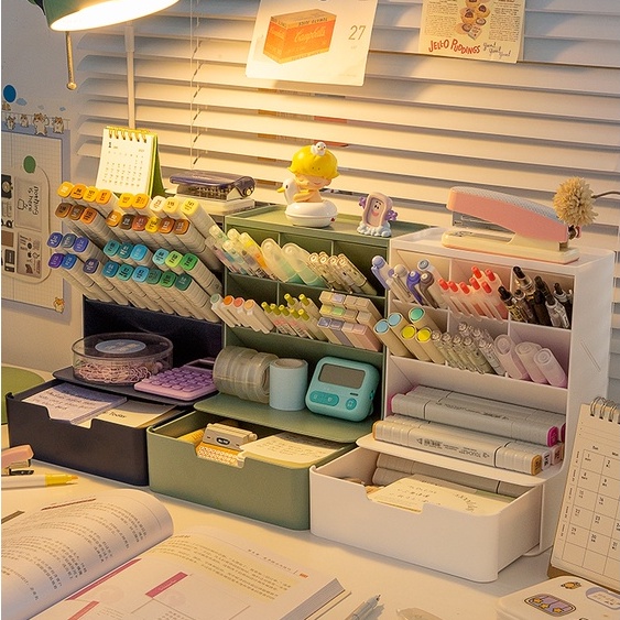 

Oblique pen container storage box for students, children, boys and girls office desktop large capacity pen bucket Stationery pen holder