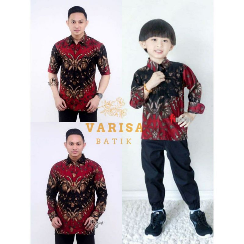 TERBARU Couple sweet / Couple batik ayah dan anak cowok BATIK MERAH BATIK 2022 BATIK VIRAL Batik Merah