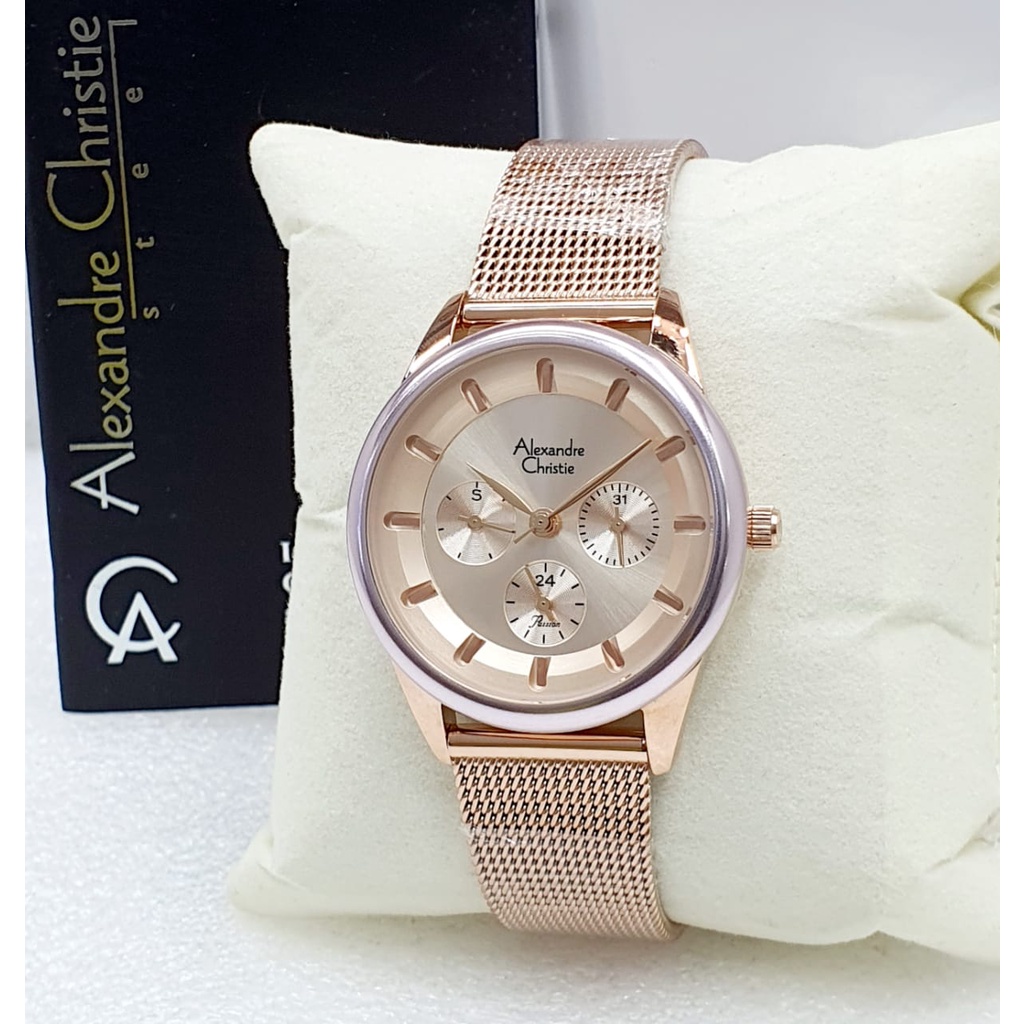 Alexandre Christie AC2936 Original Jam Tangan Wanita Stainless Pasir