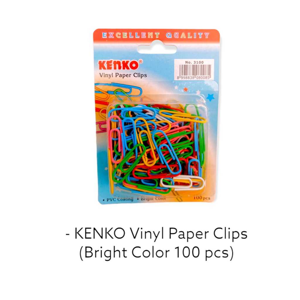

KENKO Vinyl Paper Clips (Bright Color 100pcs)
