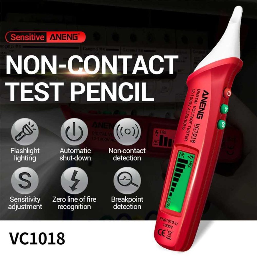 ANENG Tester Non Contact AC Voltage Alert Detector 12V-1000V - VC1018 - Red