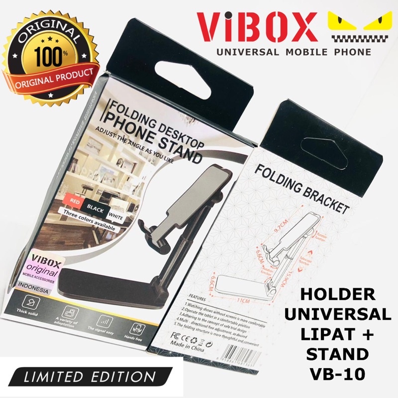 PROMO VIBKX PHONESTAND VB10 UNIVERSAL FOLDING DESKTOP ORIGINAL BELAJAR ONLINE ZOOM SEKOLAH HD23