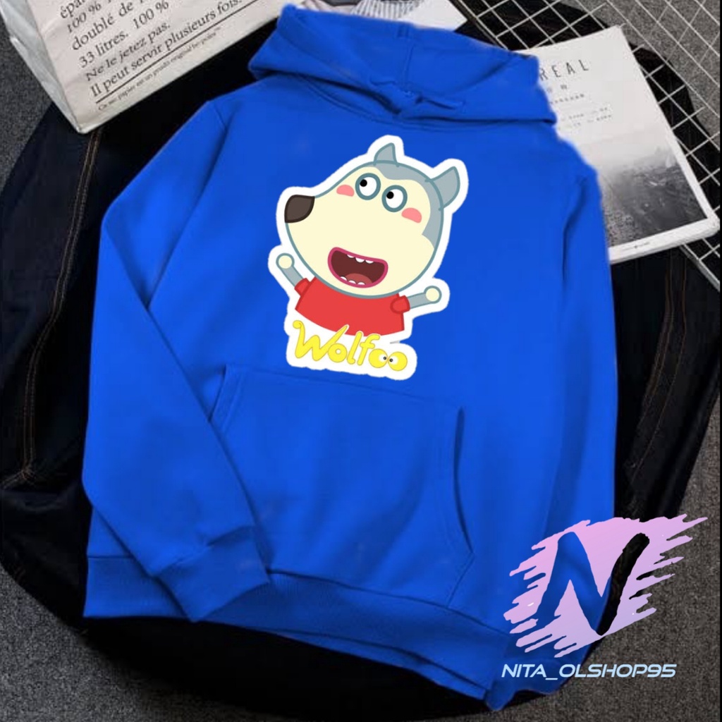 SWEATER WOLFO HOODIE ANAK KARTUN WOLFOO