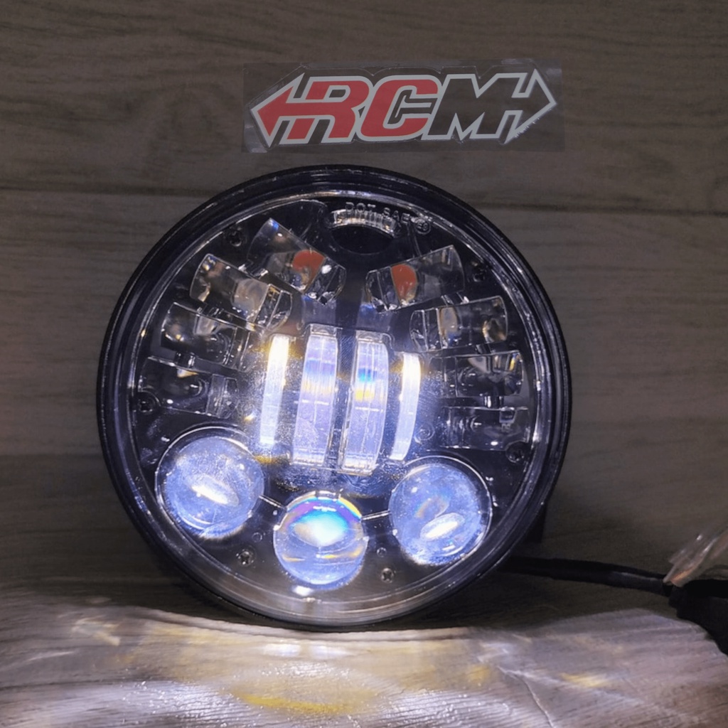 HEADLIGHT HEADLAMP HEAD LAMP REFLECTOR REFLEKTOR DEPAN UTAMA DAYMEKER DAY MEKER DAYMAKER DAY MAKER LED SENJA BIRU TENGAH PUTIH RITING RETING SEIN SEN KUNING UNIVERSAL 5.75IN 5 75INC 5,75INCH 5.75 5 75 5,75 IN INCH ORI ORIGINAL LUMINOS