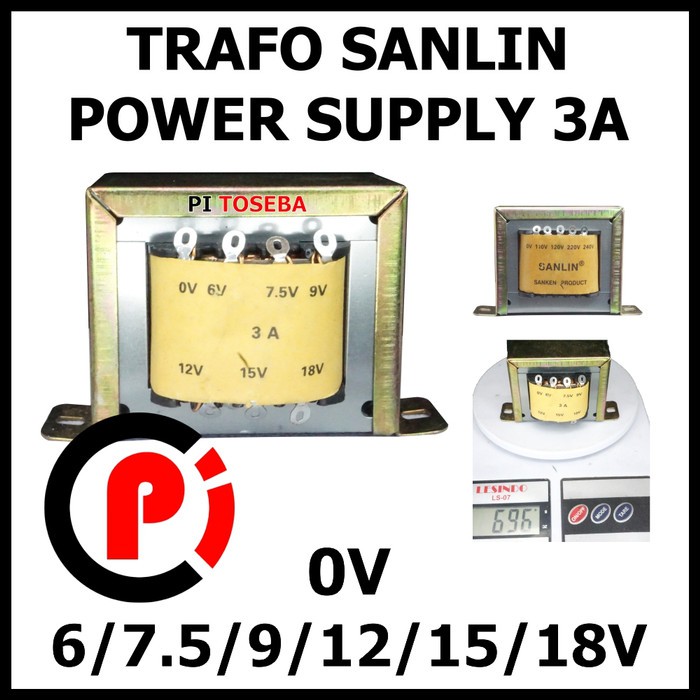 SANLIN Trafo 3A 0 0V 18V Transformator Power Supply Step Down 18 Volt