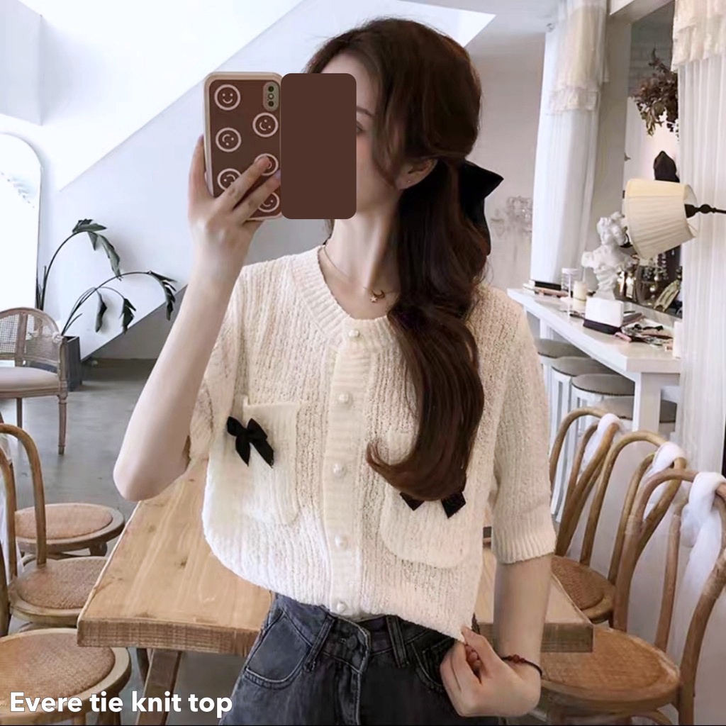 Evere tie knit top - Thejanclothes