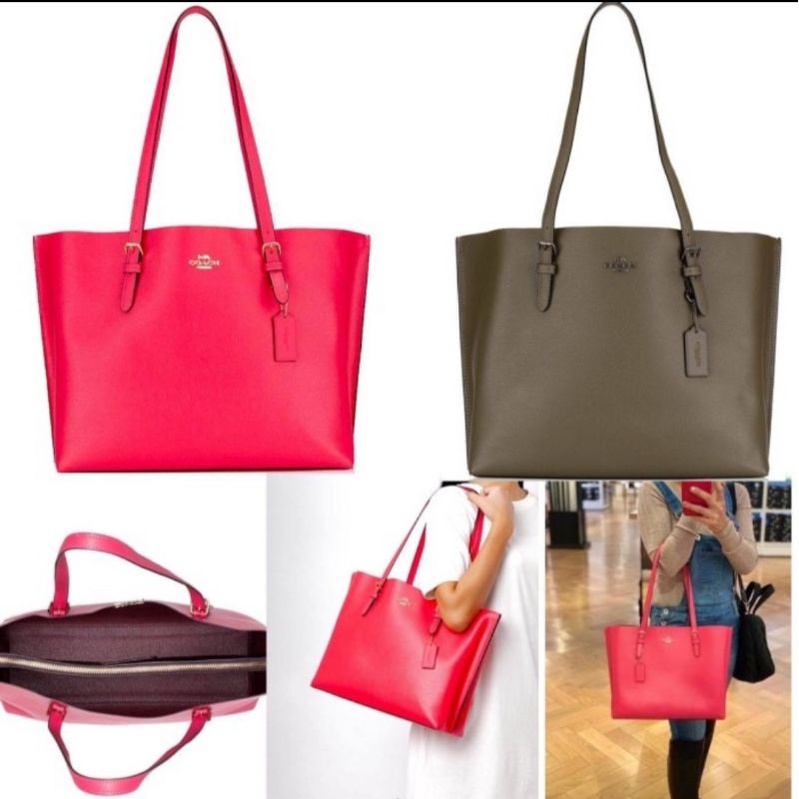 COACH MOLLIE TOTE BAG - ELECTRIC PINK & KELP