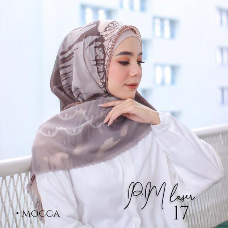 READY Segiempat motif lasercut pollycotton jilbab  motif 