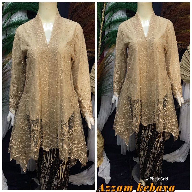SALE-Kebaya Kartini Floy Kebaya Kartini Modern Kebaya Kartini Busui Kartini Pesta Keaya Wisuda-Gold