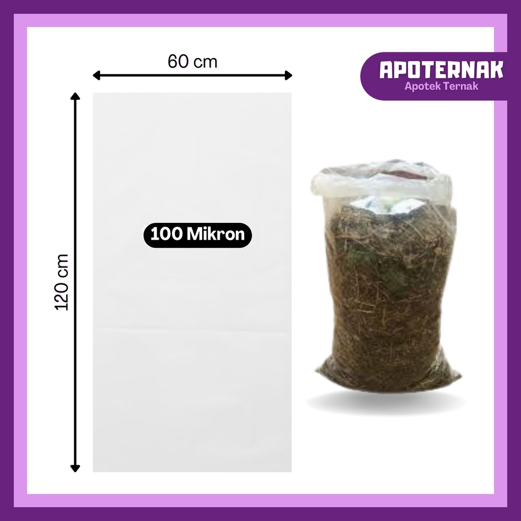 PLASTIK SILASE 100 Mikron 8 pcs SUPER TEBAL | Plastik Bungkus dan Bisa untuk Fermentasi Pakan Ternak | 100 Mikron 8 Lembar| Apoternak