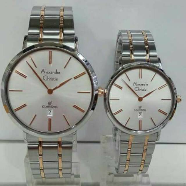 JAM TANGAN COUPLE ALEXANDER CRISTIE ORIGINAL AC 8597 GARANSI RESMI/ALEXANDRE CHRISTIE PASANGAN 8597
