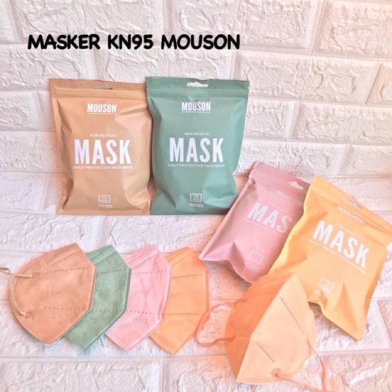 MASKER 5PLY KN95 MOUSON MIX WARNA 1PACK ISI 10PCS / MASKER KN 95 MIX COLOUR RAINBOW MURAH