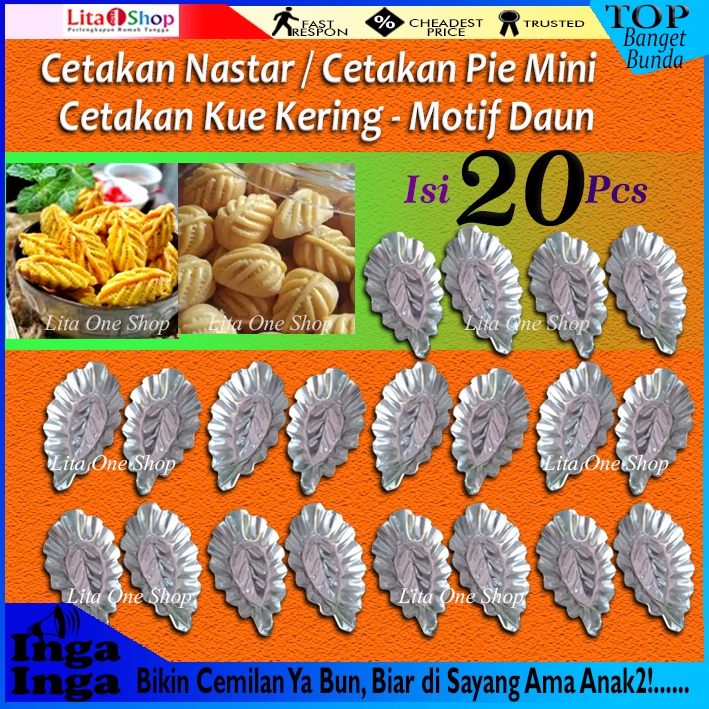 Cetakan Kue Nastar / Kue Satu Motif Daun Isi 20 Pcs - Motif Daun Murah